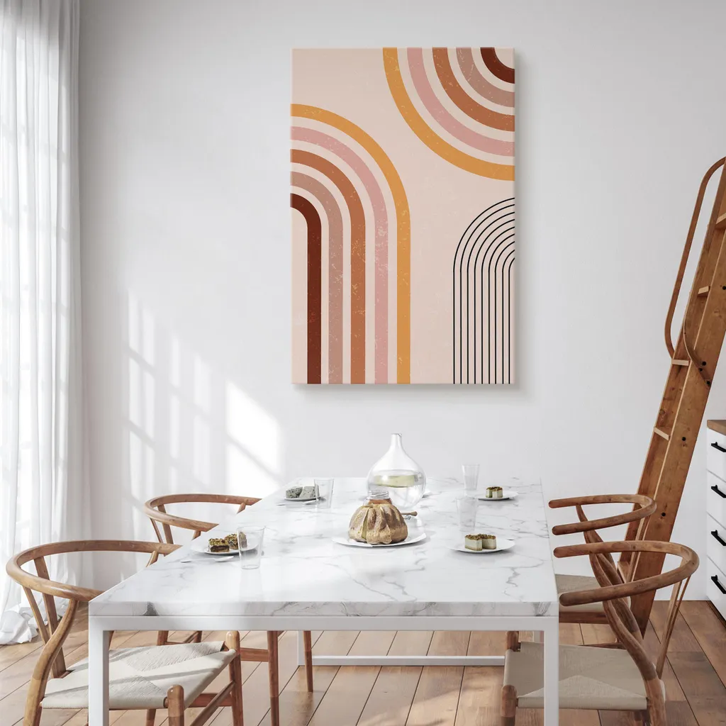 Tableau Boho Géométrique Muralo avec Toile de Qualité Supérieure 80x120 - 4
