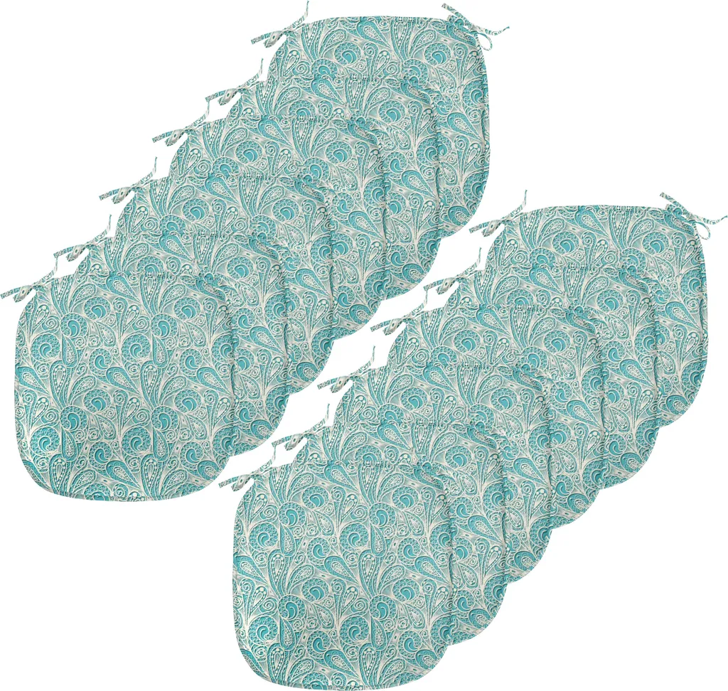Set 12 Cuscini Sedie 40x40 ABAKUHAUS - Beige e Verde Acqua Impermeabile