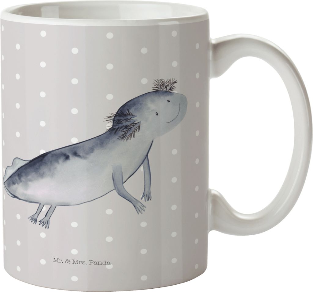 Mr. & Mrs. Panda Kaffeebecher Axolotl Schwimmen - Grau Produktbild 