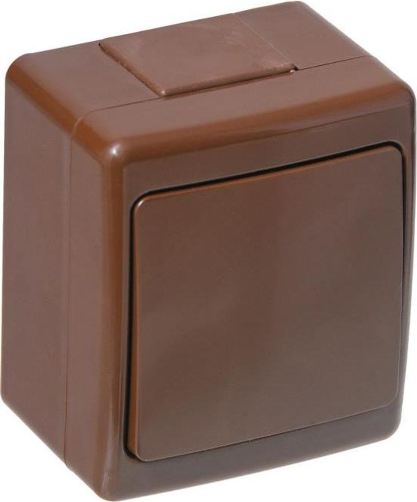 Aufputz Lichtschalter Ein/Aus Schalter Licht Feuchtraum IP44 braun serie BETA