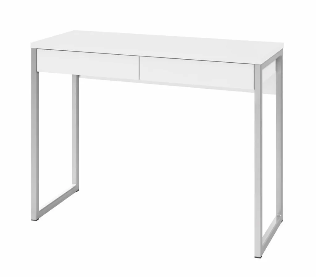 Scrivania da Studio Fula Bianco Lucido con 2 Cassetti | Design Elegante