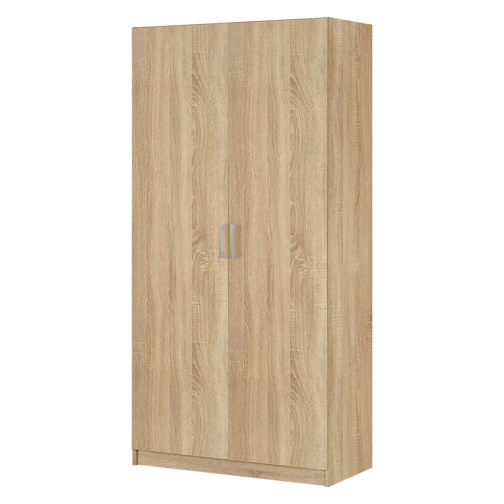 Armoire 2 portes ESO 51520 coloris chêne - Penderie bois élégante