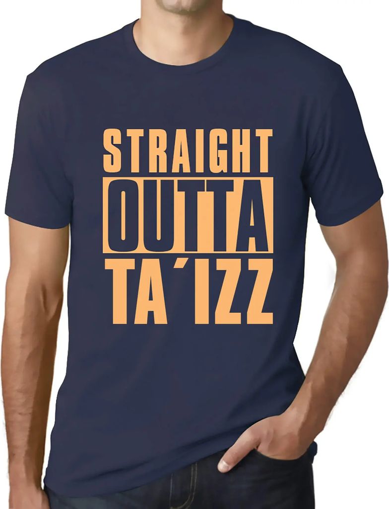 Herren Grafik T-Shirt Direkt aus Ta'izz – Straight Outta Ta'izz – Öko-Verantwortlich Vintage Jahrgang Kurzarm Lustige Druck Geburtstag Geschen...