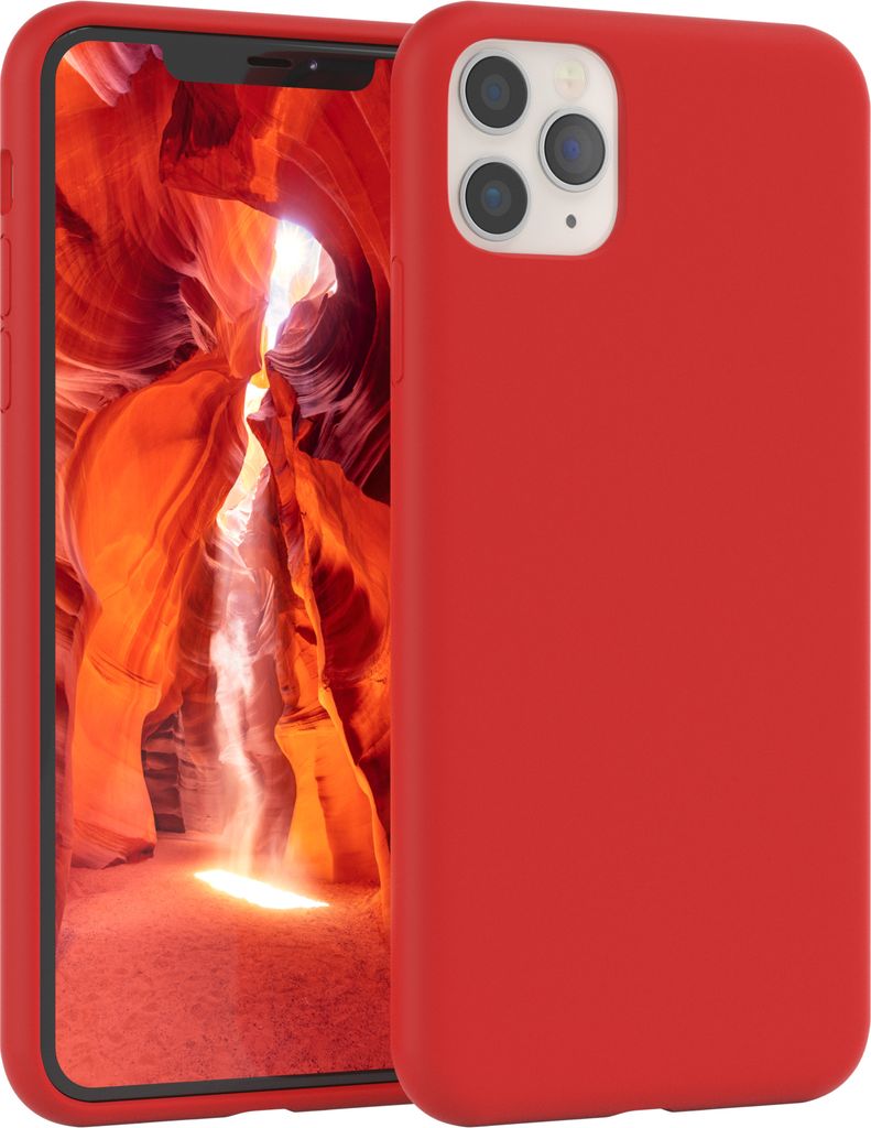 EAZY CASE Silikonhülle für Huawei P40 Lite Silikon Backcover Schutz in Rot