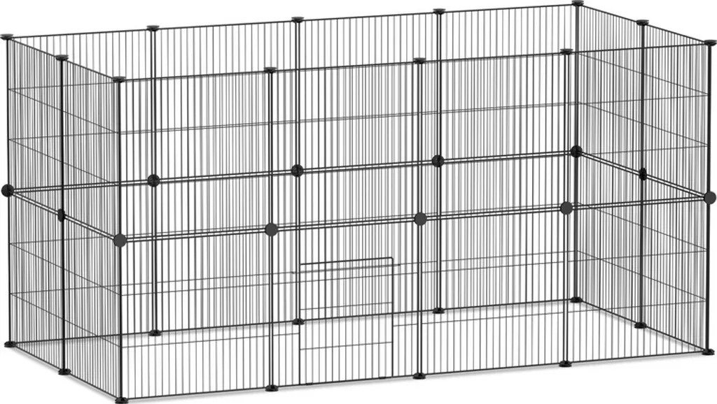 Enclos Extérieur Robuste 24 Panneaux 35cm pour Lapins et Rongeurs DIY