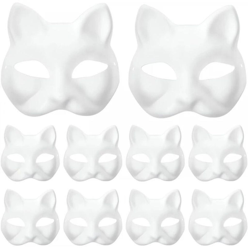 Ruhhy 26000 Kreatives Katzenmasken-Set, 10 Stück Produktbild 