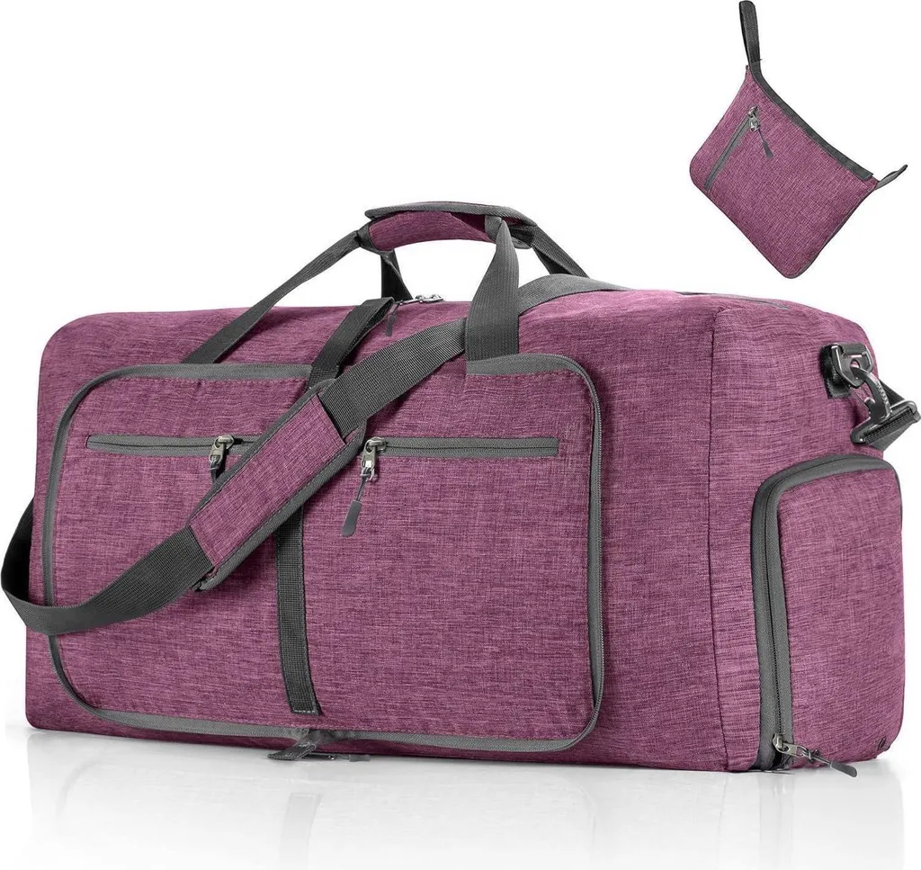 Sac de voyage camping et fitness 115L pliable Violet grand format XL