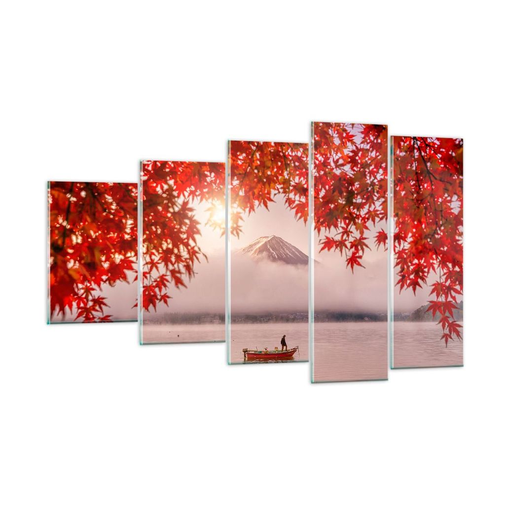 Bilder auf glas - Vulkan See - 100x60cm - Glasbilder - Wandbilder - Bilder - Kunstdruck - zum Aufhängen bereit - Wanddekoration aus Glas - Glas Bi...