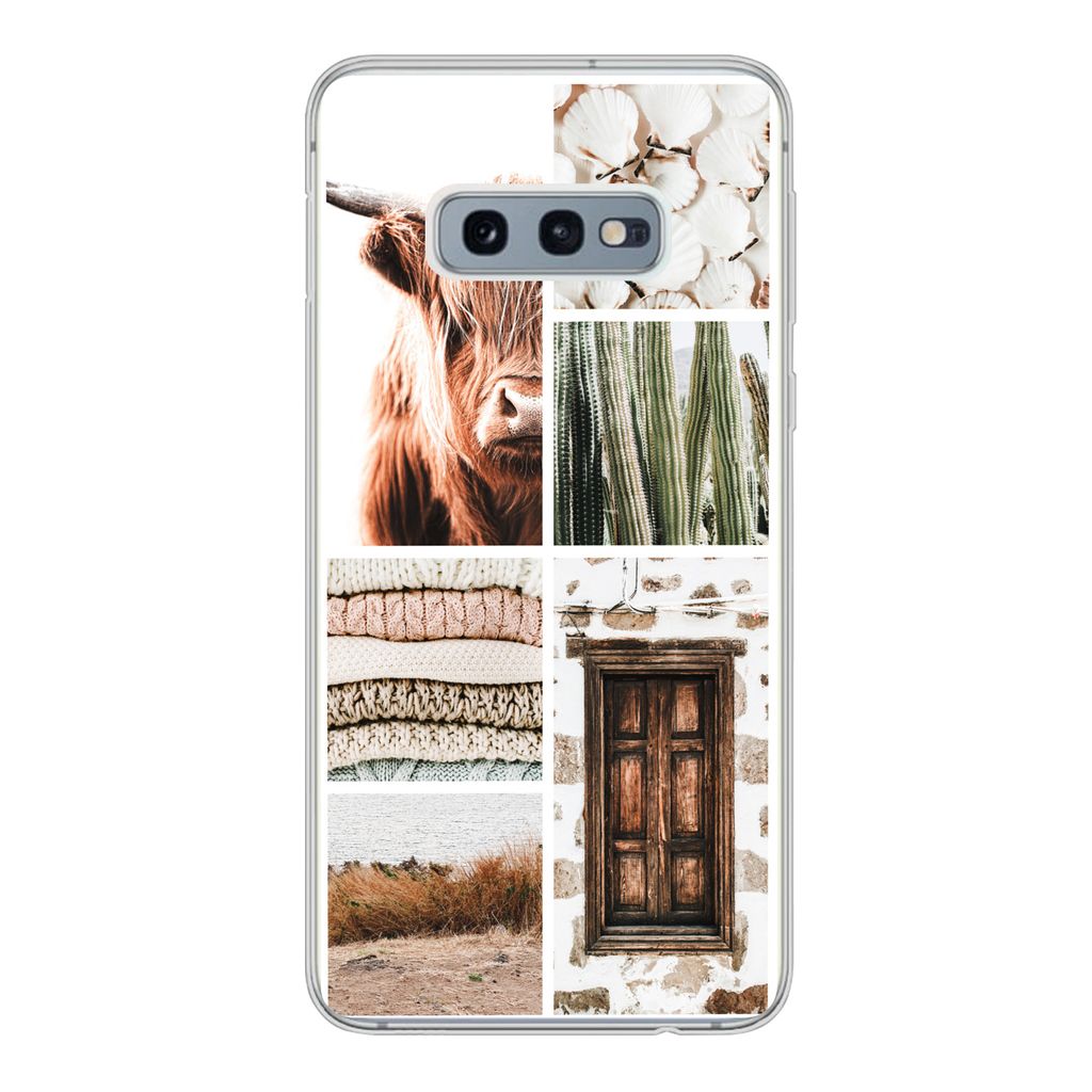 MuchoWow Handyhülle Schutzhülle Hülle für Samsung Galaxy S10e Schottischer Highlander - Collage - Kaktus Silikon Softcase Handy Hülle - Handy