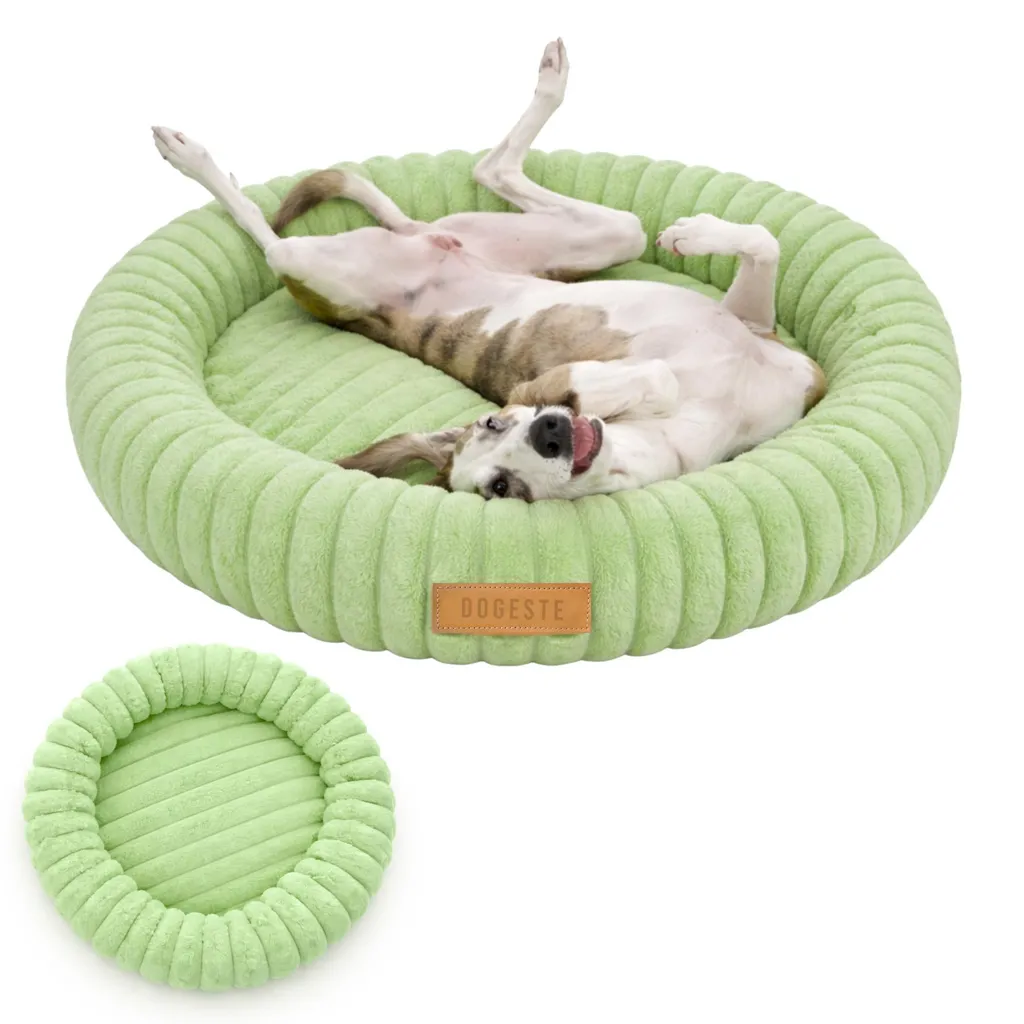 Dogeste Donut cuccia per cane 90 cm rotonda, cuscino morbido e soffice, lavabile, fondo antiscivolo