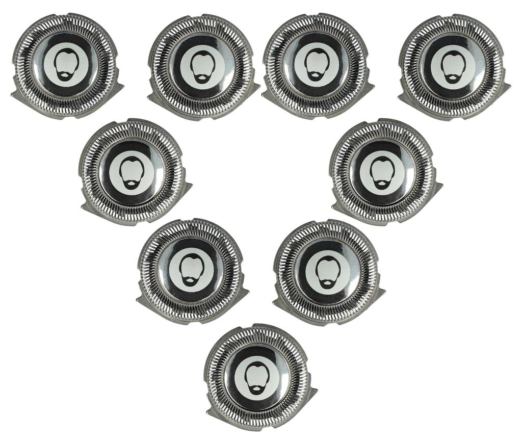 vhbw 9x Ersatz-Scherköpfe kompatibel mit Philips S3562, S3530, S3540, S3550, S3560, S3561, S3530/06, S3551, S3520/08, S3552 Elektrorasierer, Silber