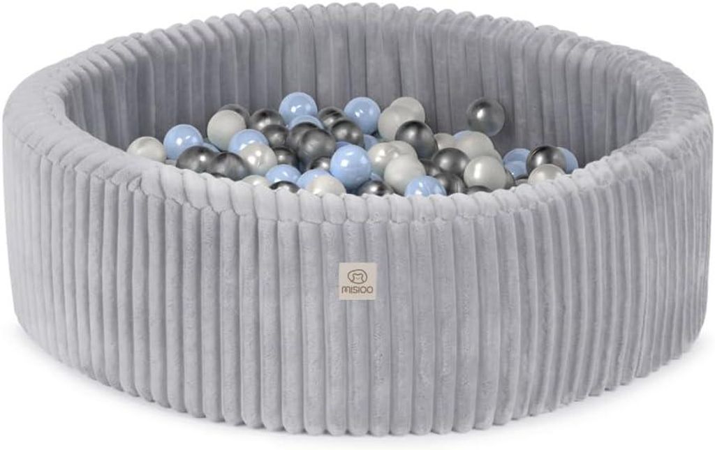 MISIOO Bällebad Baby - Premium Bällebad Kinder Ab 1 Jahr - 90x30cm - Mit 200 Bällen - Hochwertige Materialien - Perfekt Für Spielspaß Und Entw...