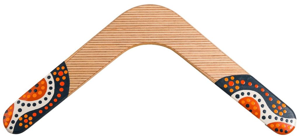 Handbemalter Bumerang Wallaby Boomerang Vintage WB103 Holz 34 cm