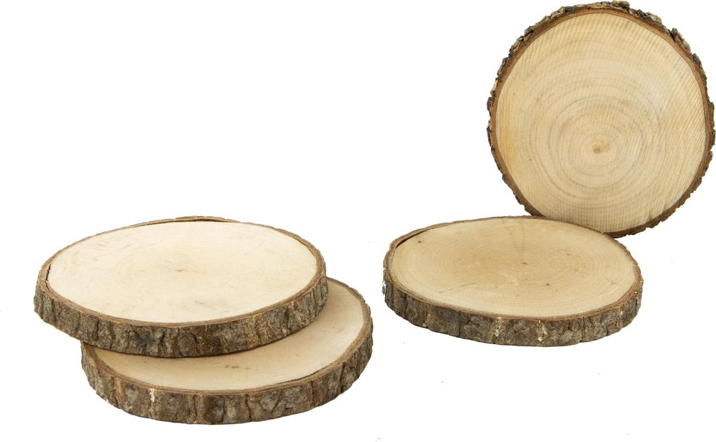 HOME DECO FACTORY - KA4715 Untersetzer, rund, Holz, 4 Stück