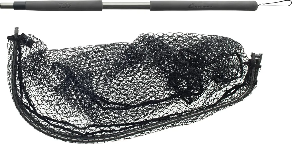 Daiwa Prorex Épuisette Bateau - Tête 100x90 Cm, Manche 200 Cm, Filet Silicone Anti-odeur