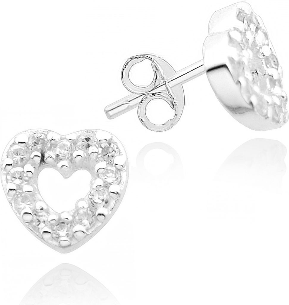 LUISIA Ohrstecker Herz mit Zirkonia - 925 Sterling Silber