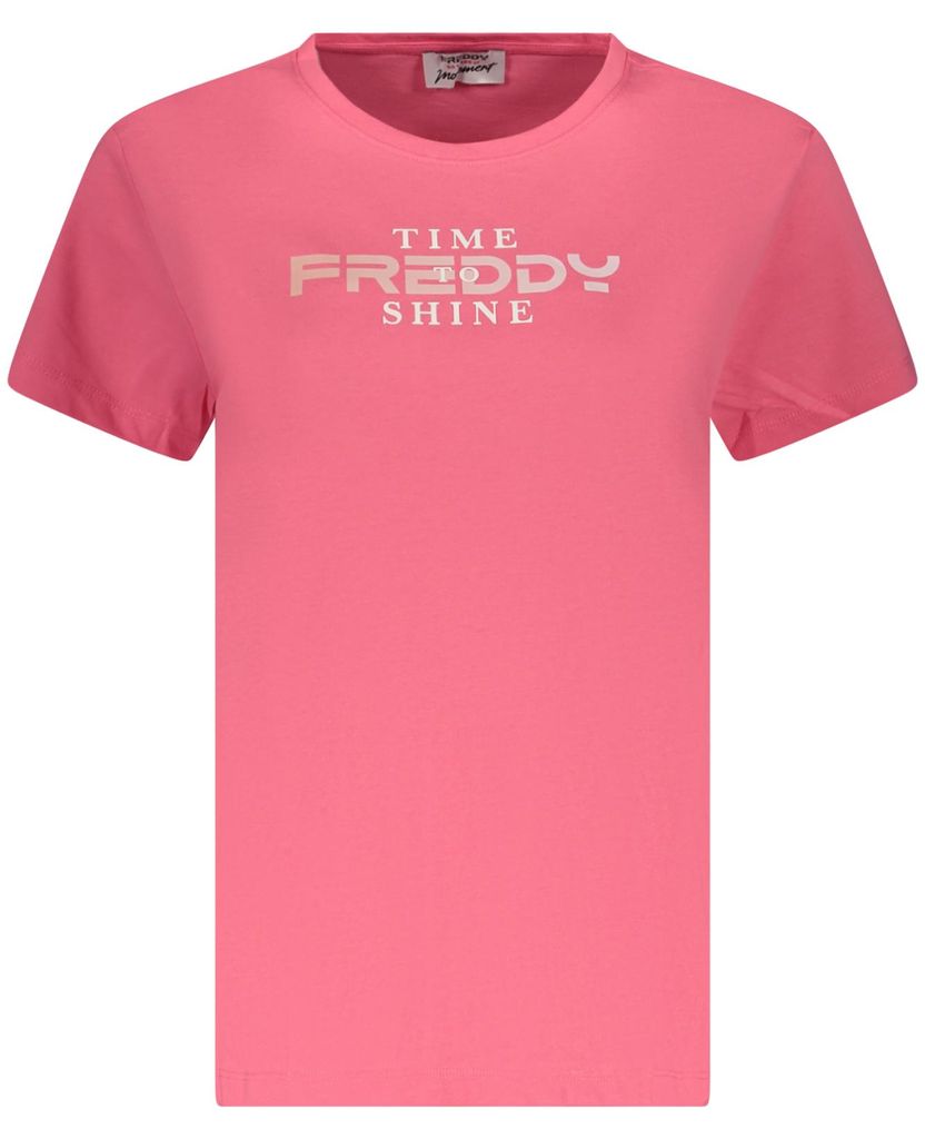 Stylisches Damen T-Shirt in Rosa mit Print und Rundhalsausschnitt