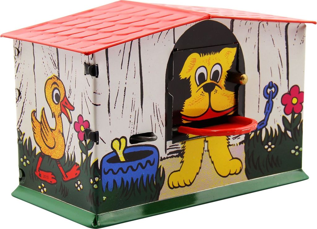 Haus Spardose - Hund - Blechspielzeug - Blechspardose Produktbild 