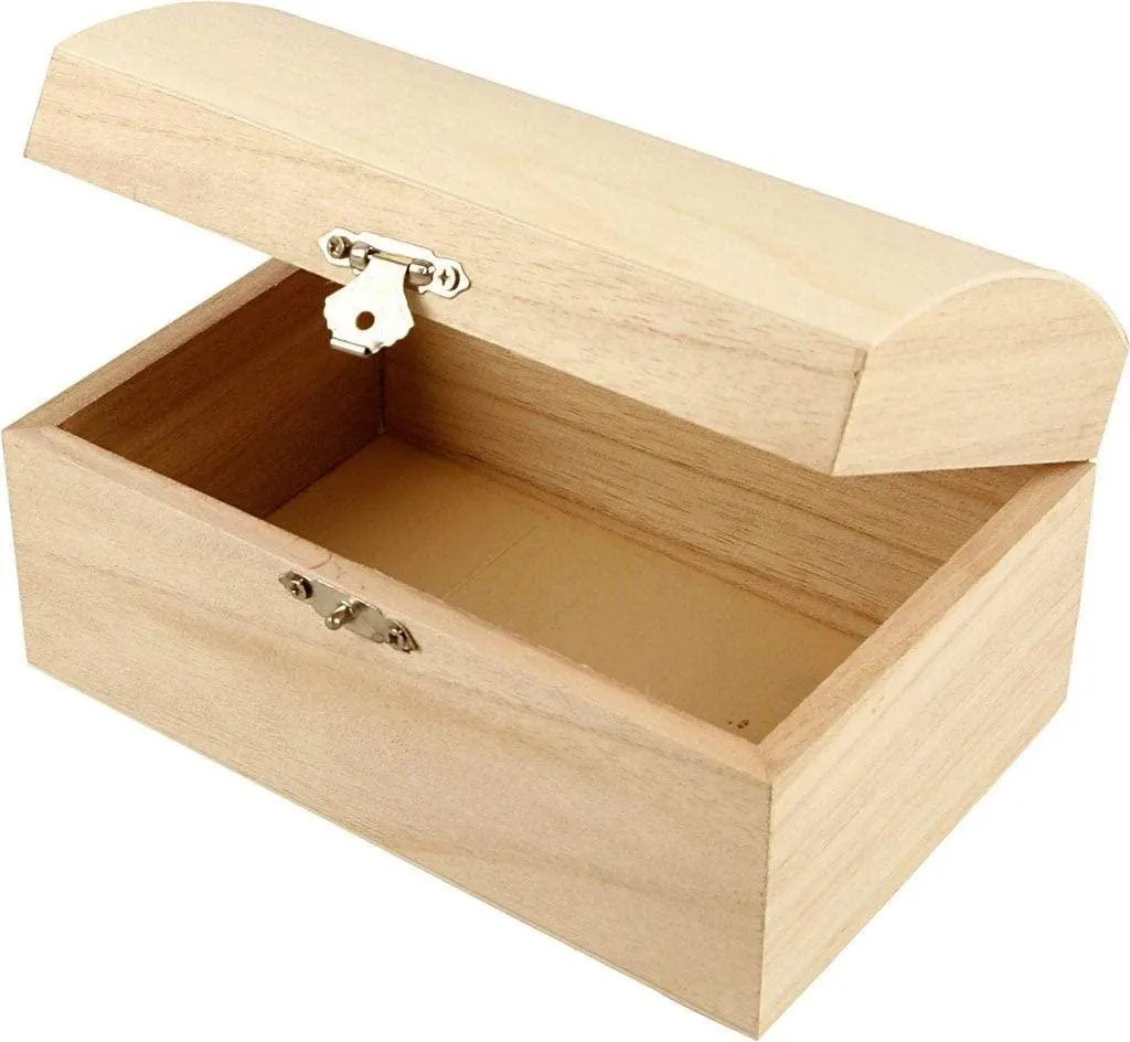 Boîte de rangement en bois style vintage avec fermeture en métal marron