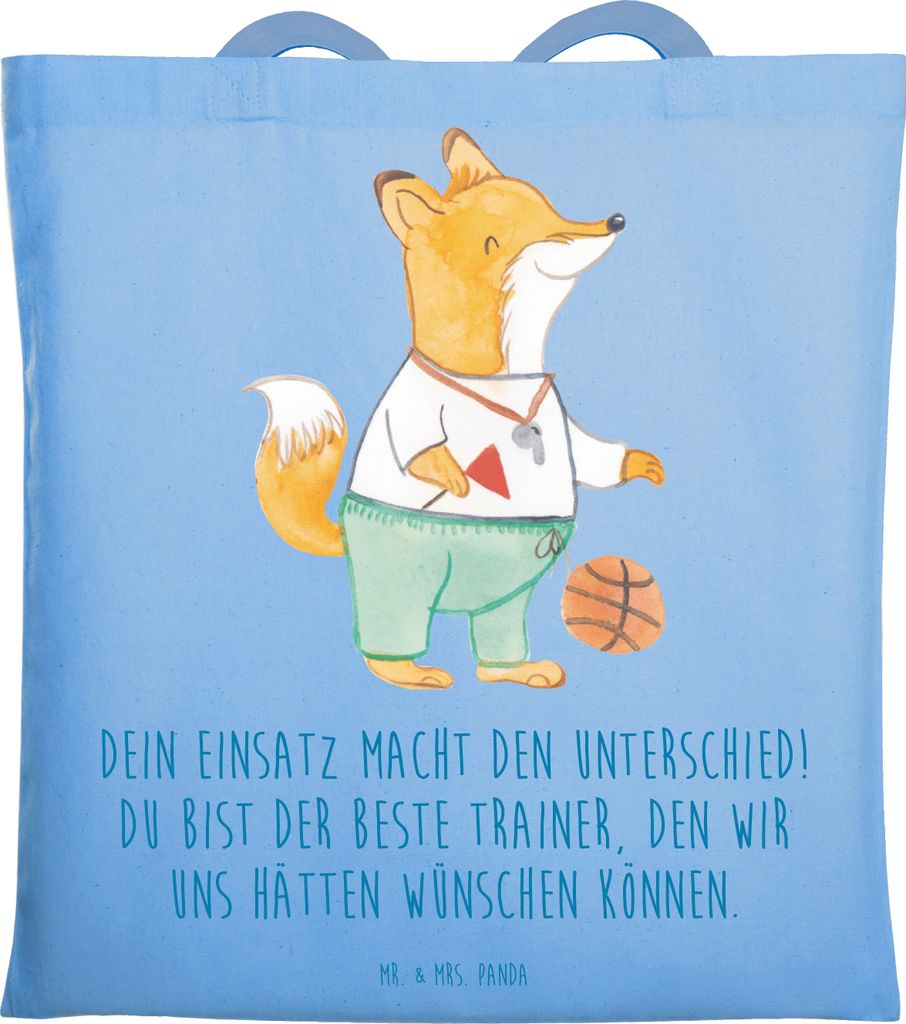 Mr. & Mrs. Panda Tote Bag Trainer Unterschied - Sky Blue - Geschenk, dokumententasche, Unterstützung, Bedanken, Laptoptasche, Geschenkidee, Stil, ...