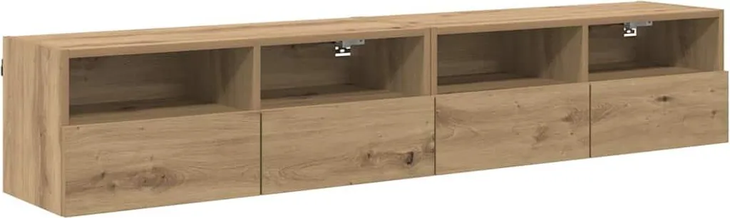 Mobili Porta TV Rovere Artisan 80cm - Materiale Resistente Set 2
