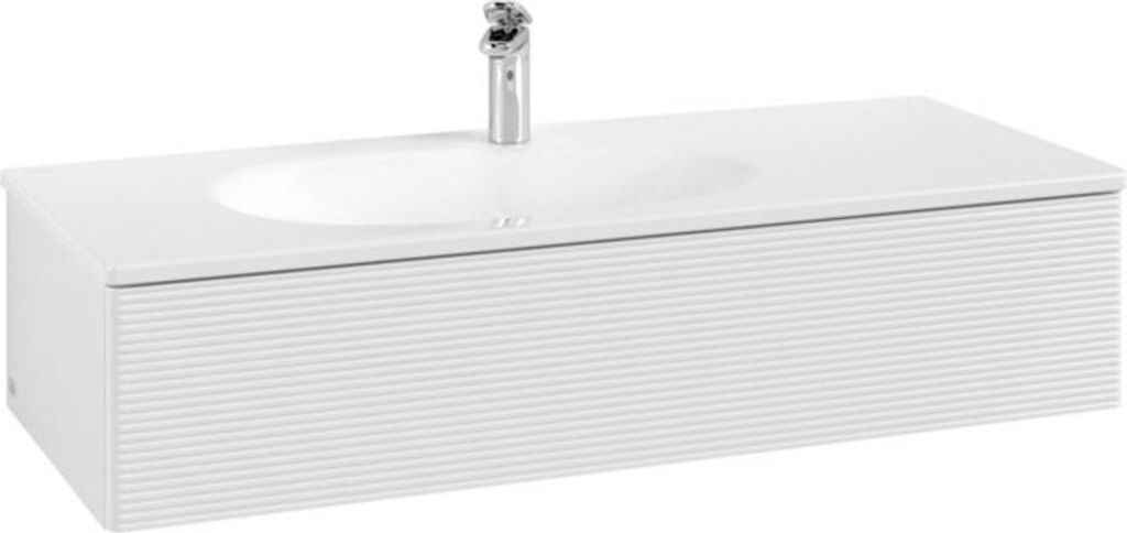 V&B Waschtischunterschrank Auszugbeleuchtung Antao 118,8x25,6x49,3cm, m Front, glo wh. Lac