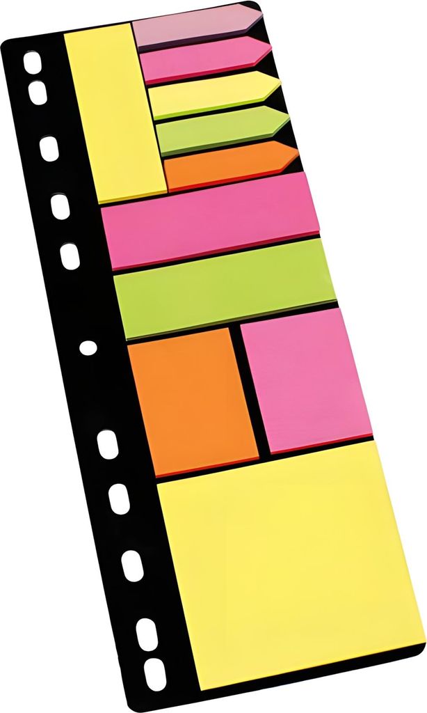 Print Inform Info Sticky Notes Folder Set, Set bestehend aus: Haftmarker, Pfeile, Haftnotizen, sortiert: gelb, pink, orange, grün, rosa