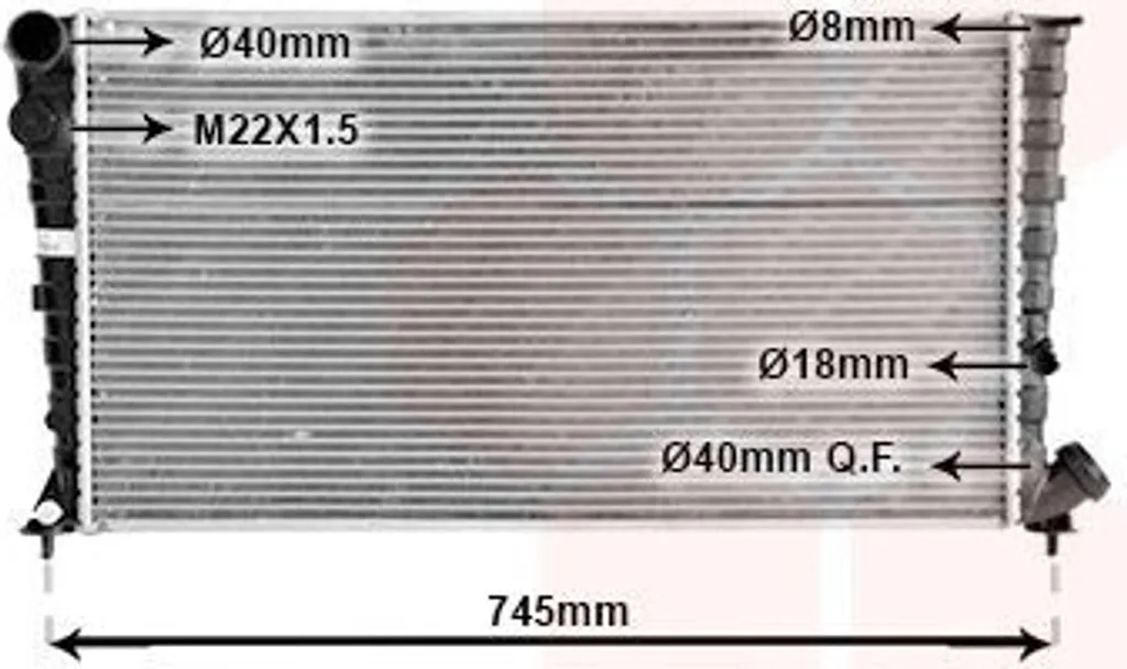 Radiateur moteur VAN WEZEL 09002142 pour Peugeot 306 et Partner Combispace