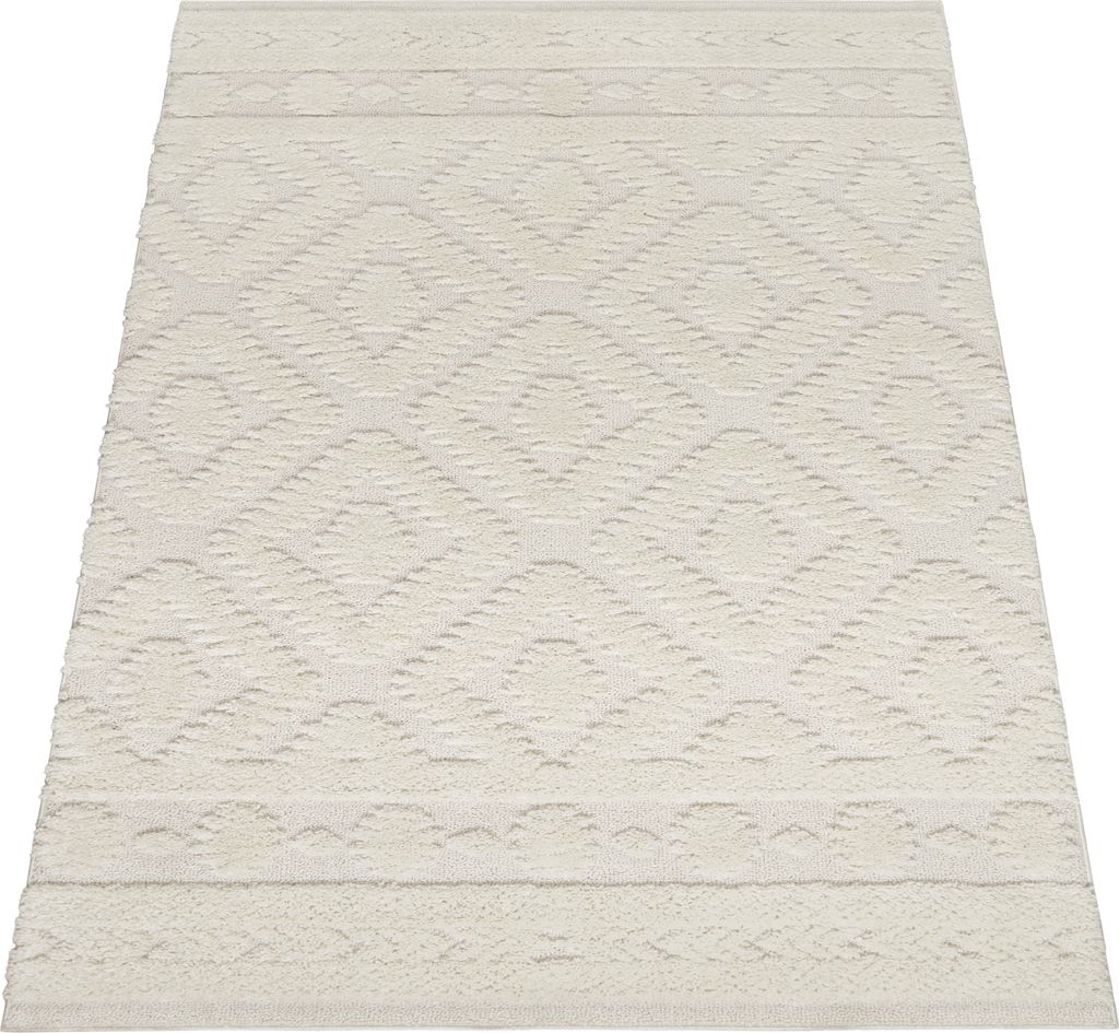 Hochflor Teppich Wohnzimmer Shaggy 3D Optik Ethno Boho Produktbild 