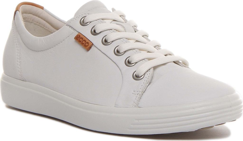 Ecco Soft 7 W Leichte Frauen Schnürung Turnschuhe Weiß – Produktbild 