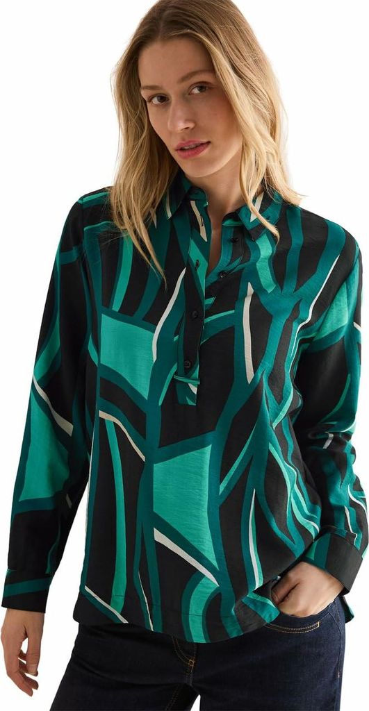 CECIL Hemdbluse 'Bedruckte Bluse', B345248, Black, Gr. M