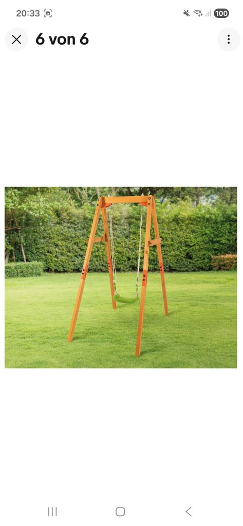 Playtive Kinder Holzschaukel, mit verstellbarer Seillänge - Produktbild 