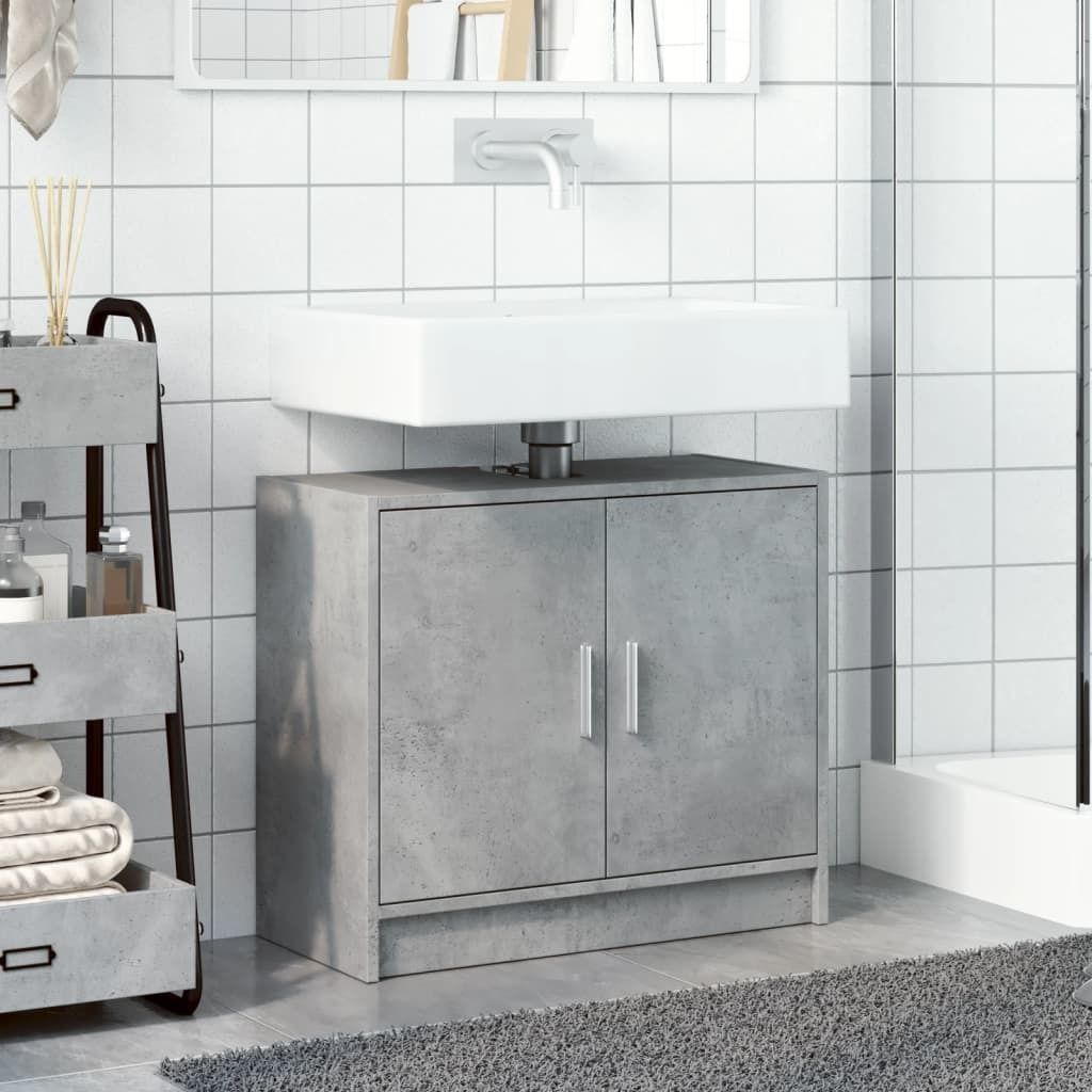 “2026 Modern“ Waschbeckenunterschrank Betongrau 63x29x55cm Holzwerkstoff - Designermöbel 753781 - Badezimmerschränke