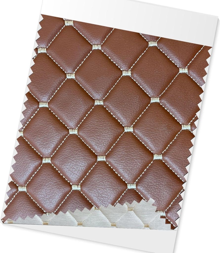 Polsterstoff Kunstleder Polster Autostoff Gesteppt Autopolsterstoff Braun