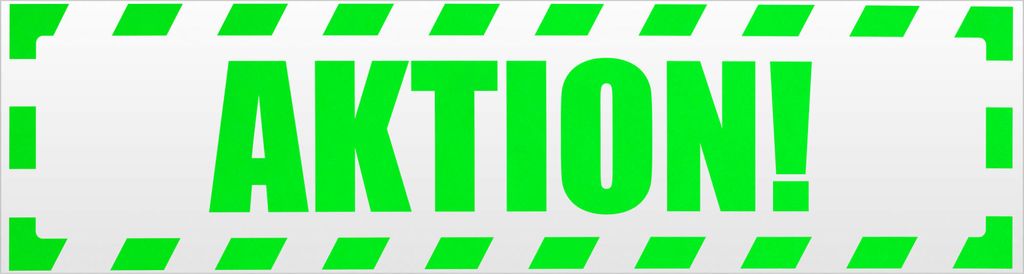 Kiwistar Aktion! gestreift Magnetschild Schild magnetisch - 20cm Neongrün - Magnetfolie für Auto PKW Kfz