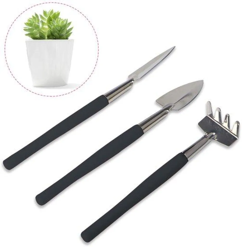 Set de jardinage pour balcon et terrasse avec pelle et bêche noire
