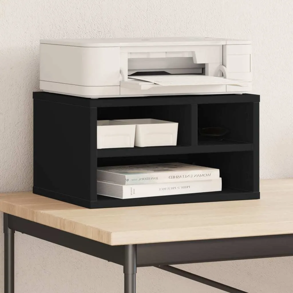 vidaXL Support d'impression noir 40x32x22,5 cm en bois composite robuste