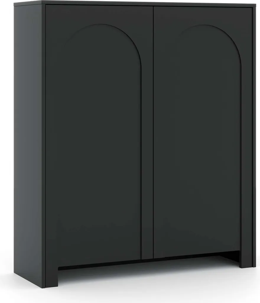 Meuble Rangement Noir 100cm pour Salon et Entrée - Sideboard Arco Chic - 4