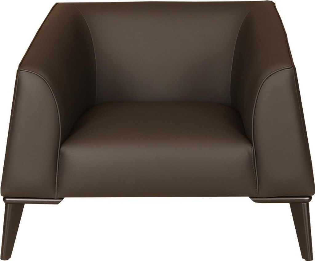 Moderner Brauner Einzelsessel Kunstleder Sessel Wohnzimmer Sitzmöbel