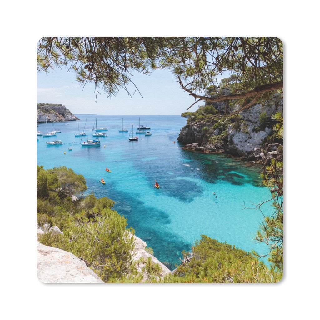 MuchoWow Mauspad Mousepad Boot - Spanien - Meer 30x30 cm - Mousepads - Maus Mat - Pad - Mausunterlage - Gaming