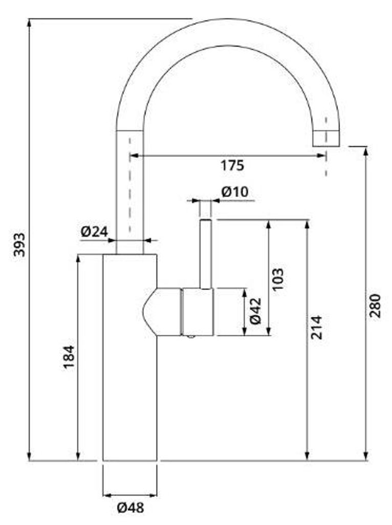 Herzbach DESIGN iX Waschtisch-Einlochbatterie XL-Size ohne Ablauf Edelstahl