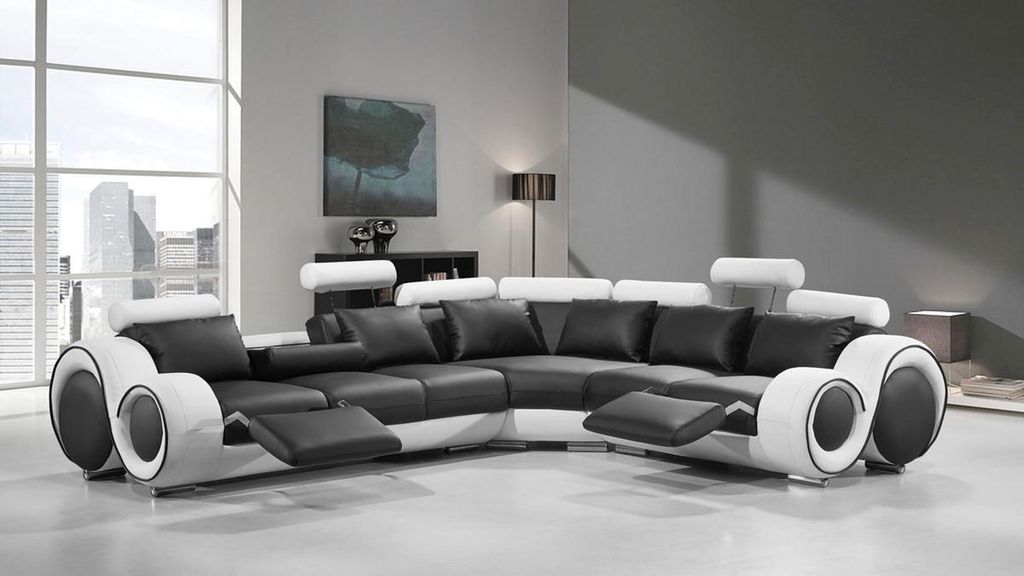 Designer Sofa Couch Ecksofa Leder Textil Polster Garnitur Wohnlandschaft L Form