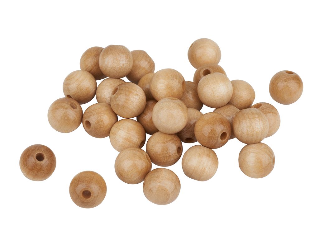 Holzperlen, Ø 12 mm, 30 Stück Natur Produktbild 