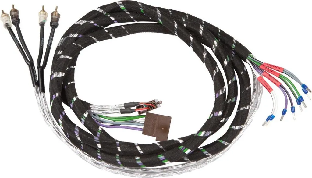 Faisceau de câbles audio 4 canaux 5m pour installation ampli voiture