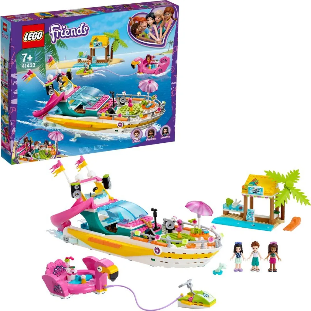 Bateau de fête Heartlake City avec piste de danse et toboggan d'eau