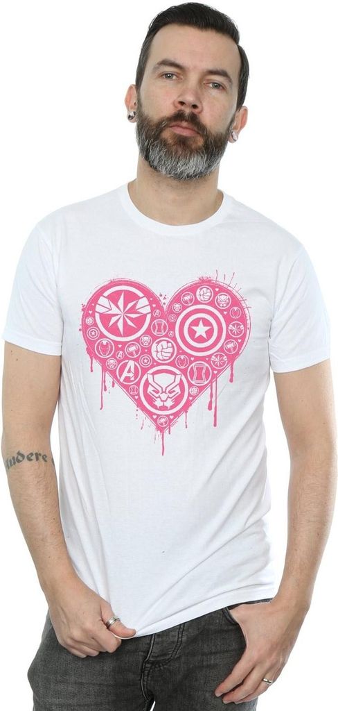 Marvel - "I Heart Avengers" T-Shirt für Herren BI43479 (L) (Weiß)