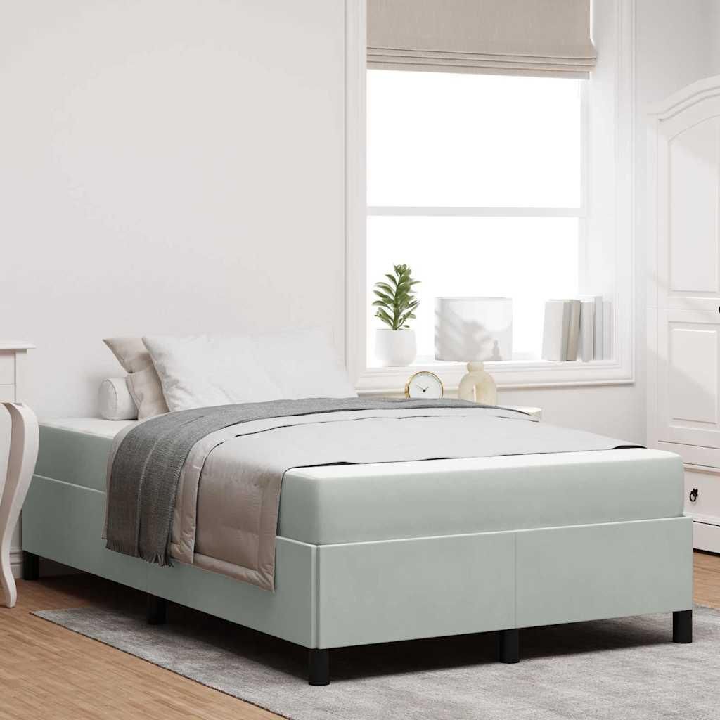 Maison Exclusive - Bettrahmen mit Matratze Hellgrau 120 x 190 cm Stoff