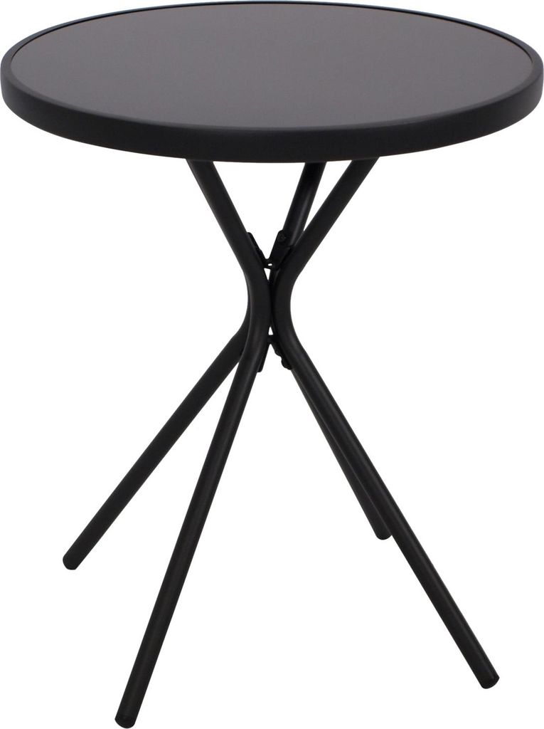 Bistrotisch 60 x 60 x 70 cm Glas Stahl Schwarz/Anthrazit