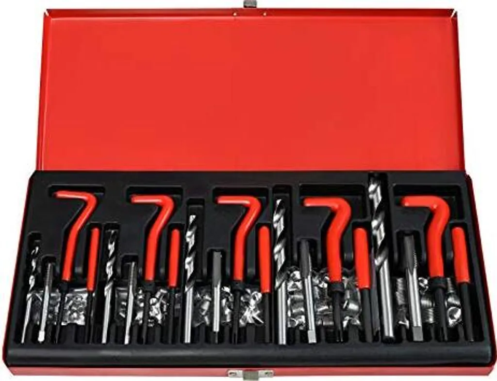 TRMLBE Kit de Réparation de Filetage M5-M12 avec 131 Pièces et Tarauds
