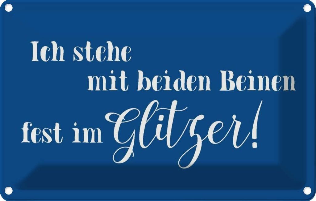 vianmo Blechschild 20x30 cm ich stehe mit fest im Glitzer Dekoration Spruch Zitat